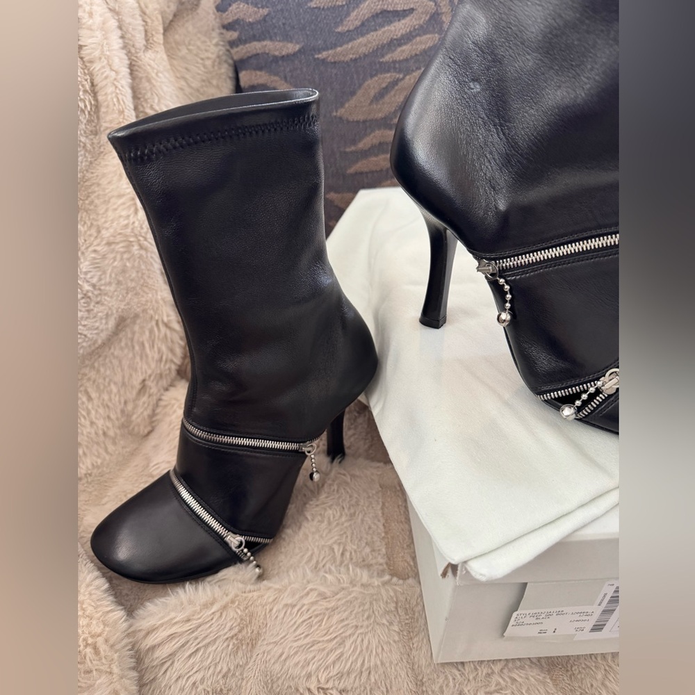 Burberry Peep leather ankle boots Black Size 37 - Picture 4 of 16